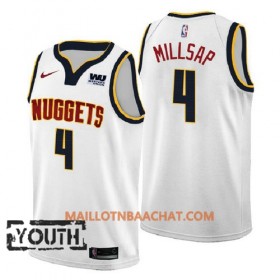 Maillot NBA Denver Nuggets Paul Millsap 4 2018-2019 Nike Blanc Swingman - Enfant